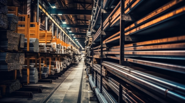 Racks of Steel Plates