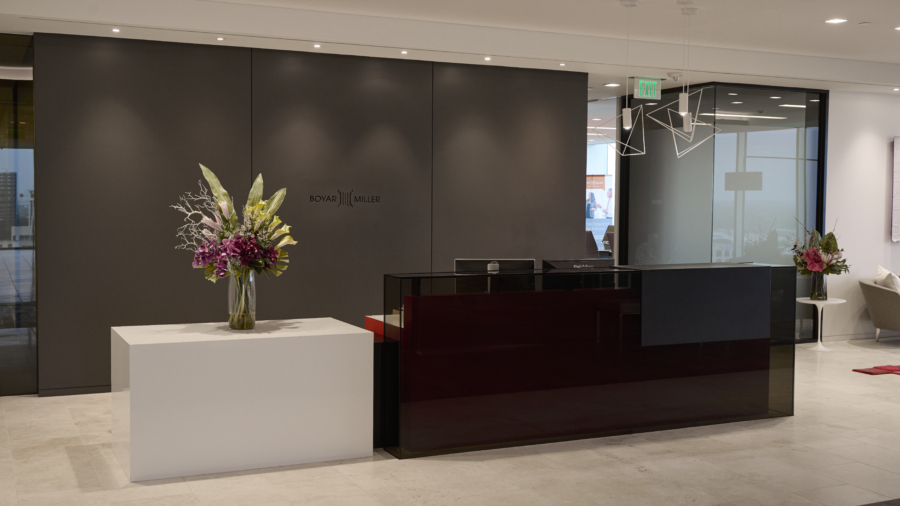 reception desk at boyarmiller